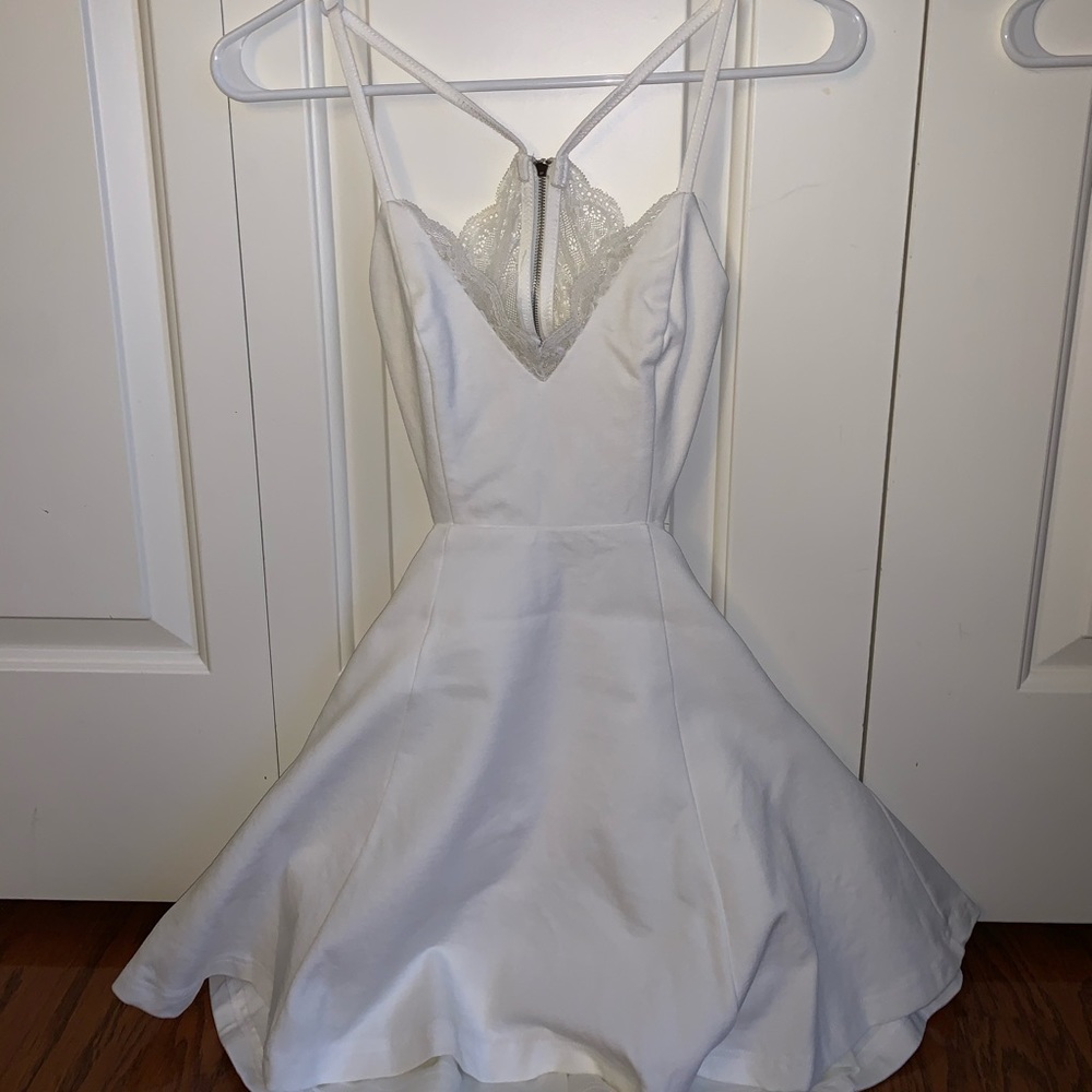 White Lulus lace back dress